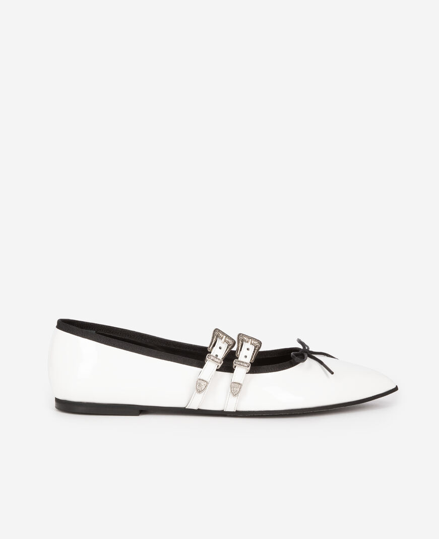 The Kooples MUJER WHITE bailarinas planas de piel blanca