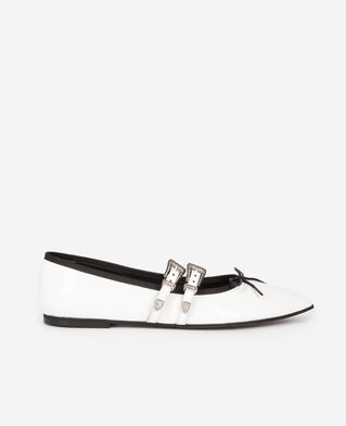 The Kooples MUJER WHITE bailarinas planas de piel blanca