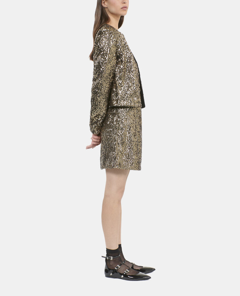 The Kooples FEMME GOLD veste courte à sequins dorés