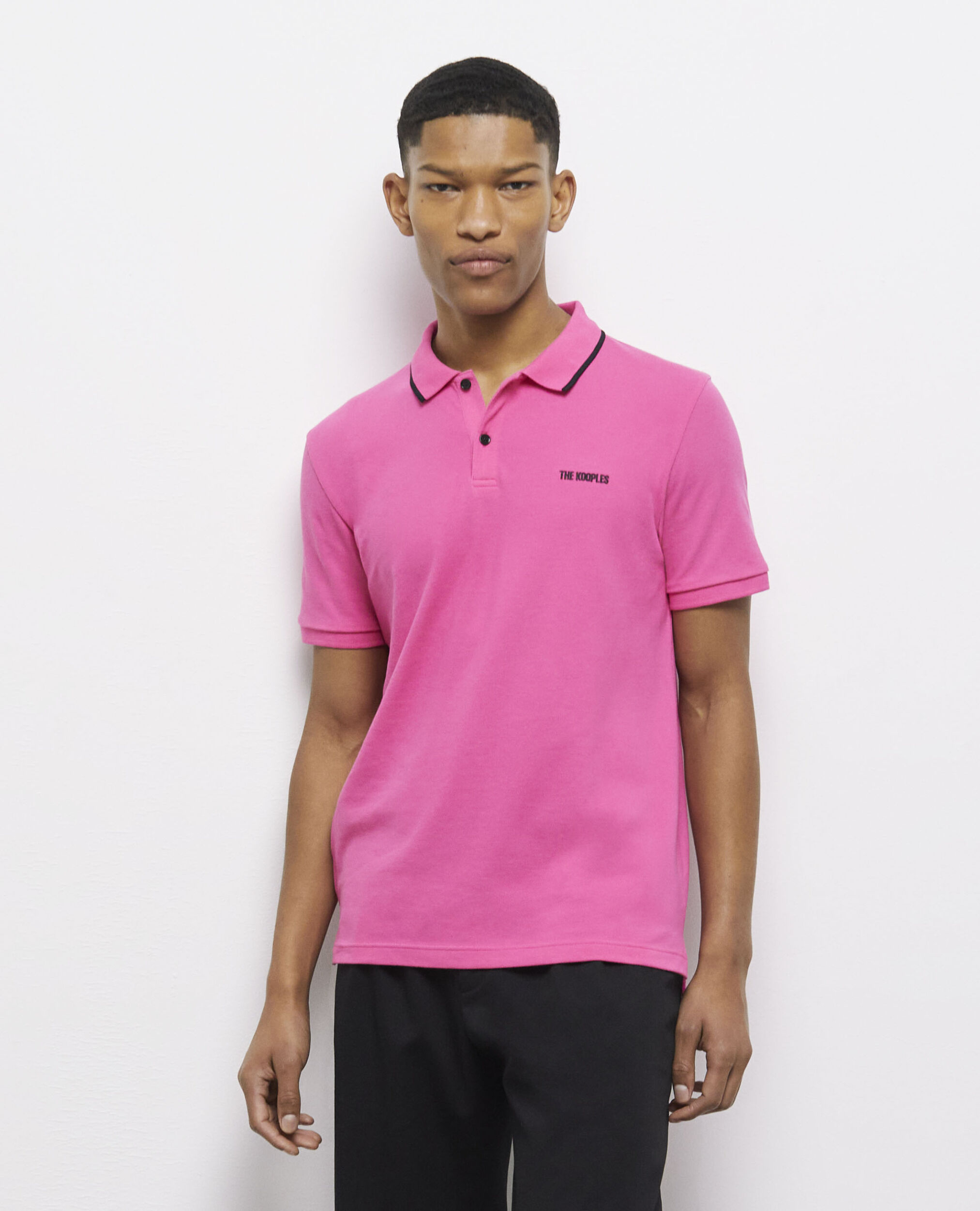 Pink polo shirt with logo, PINK, hi-res image number null