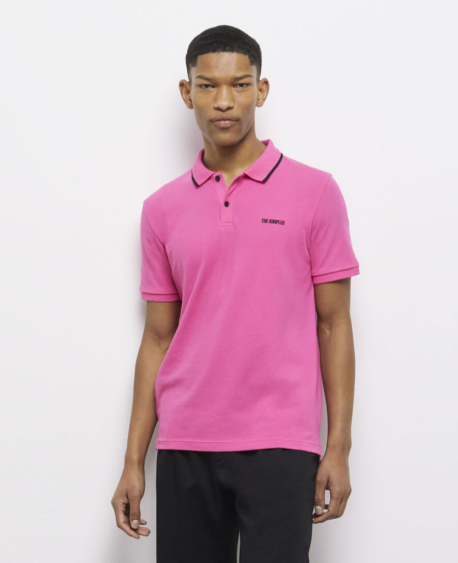 pink polo shirt with logo