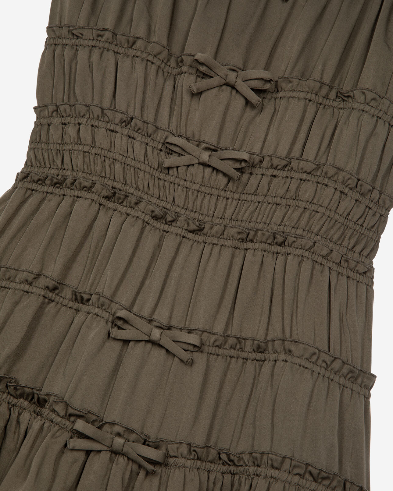 The Kooples WOMEN KAKI STONE short khaki dress with bows