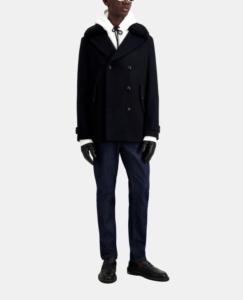 The Kooples HOMME DARK NAVY caban bleu marine en laine mélangée