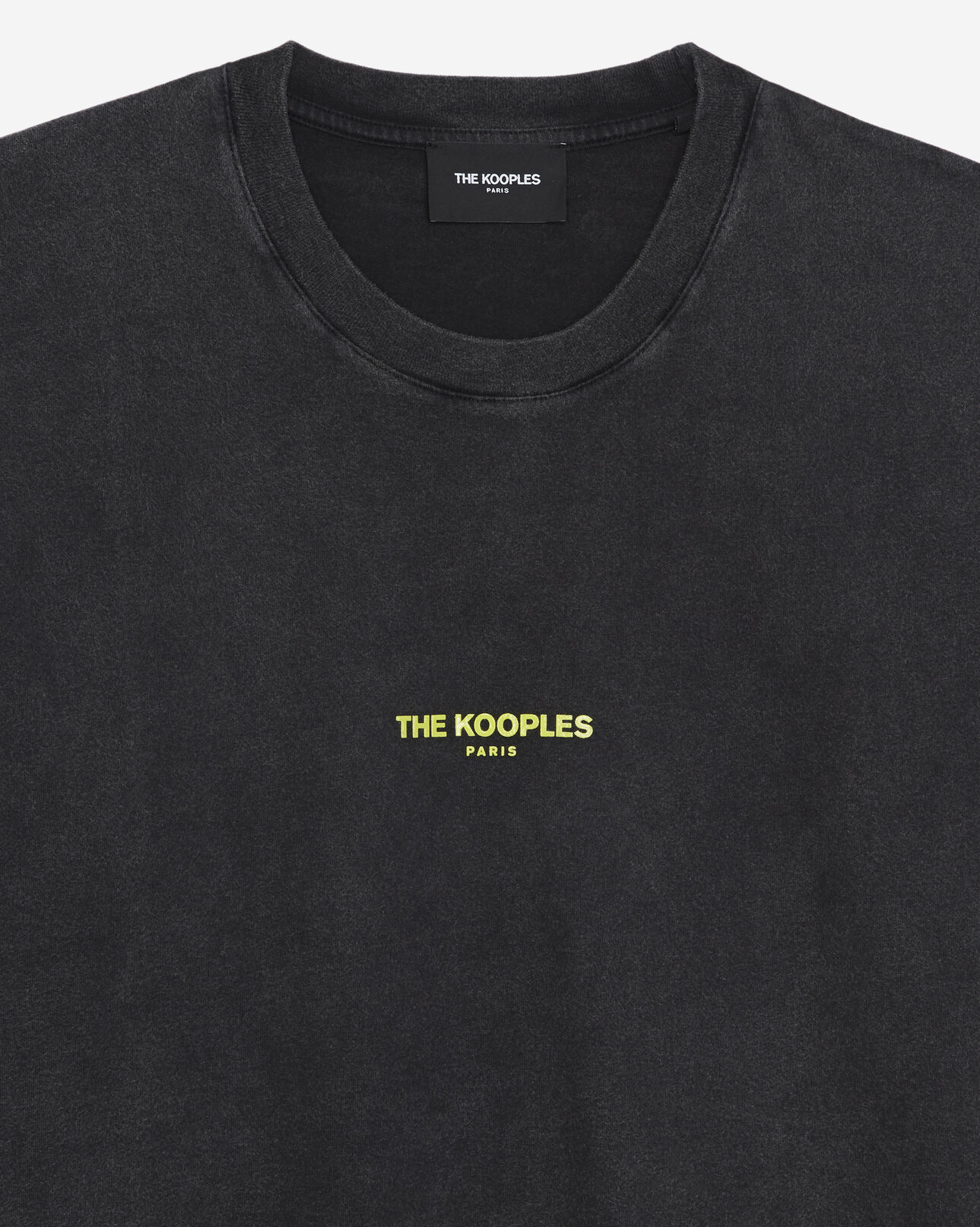 The Kooples HOMBRE BLACK WASHED camiseta negra desgastada algodón logotipo