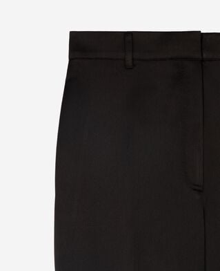 The Kooples WOMEN BLACK black satin wide-leg pants