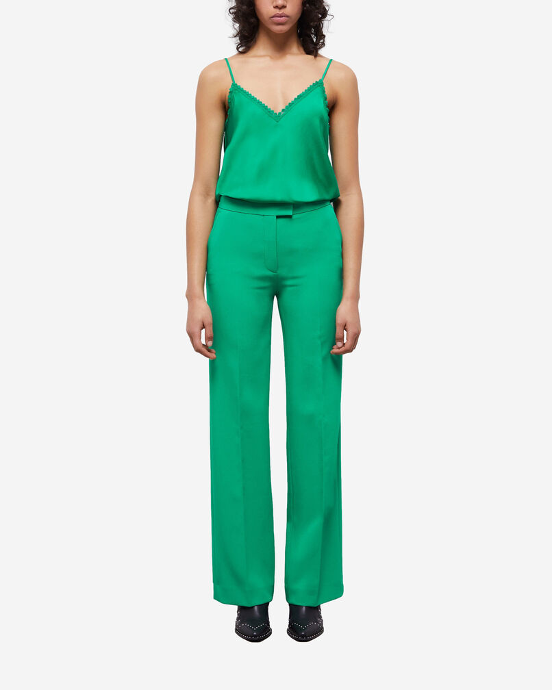 The Kooples FEMME GREEN pantalon tailleur vert en crêpe