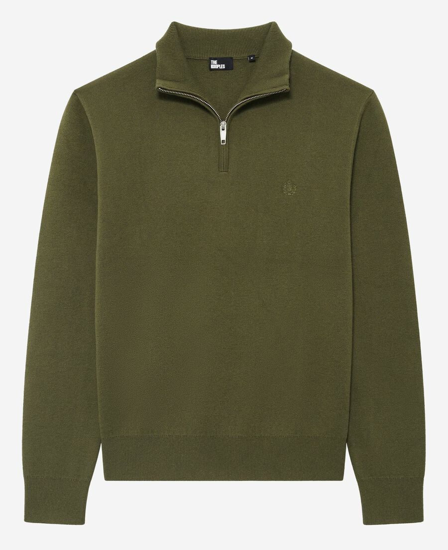 The Kooples HOMME KAKI pull col camionneur double face kaki