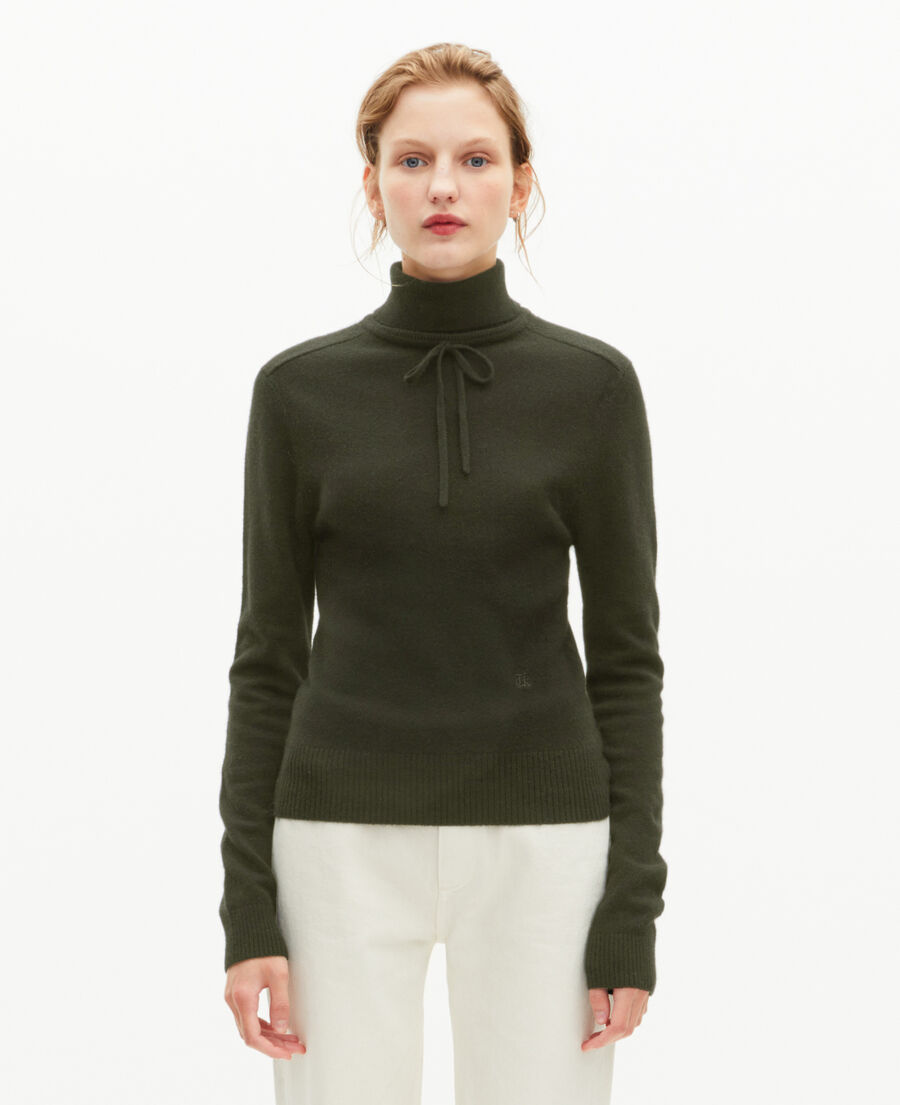 The Kooples DAMEN KAKI rollkragenpullover aus khakifarbenem kaschmir