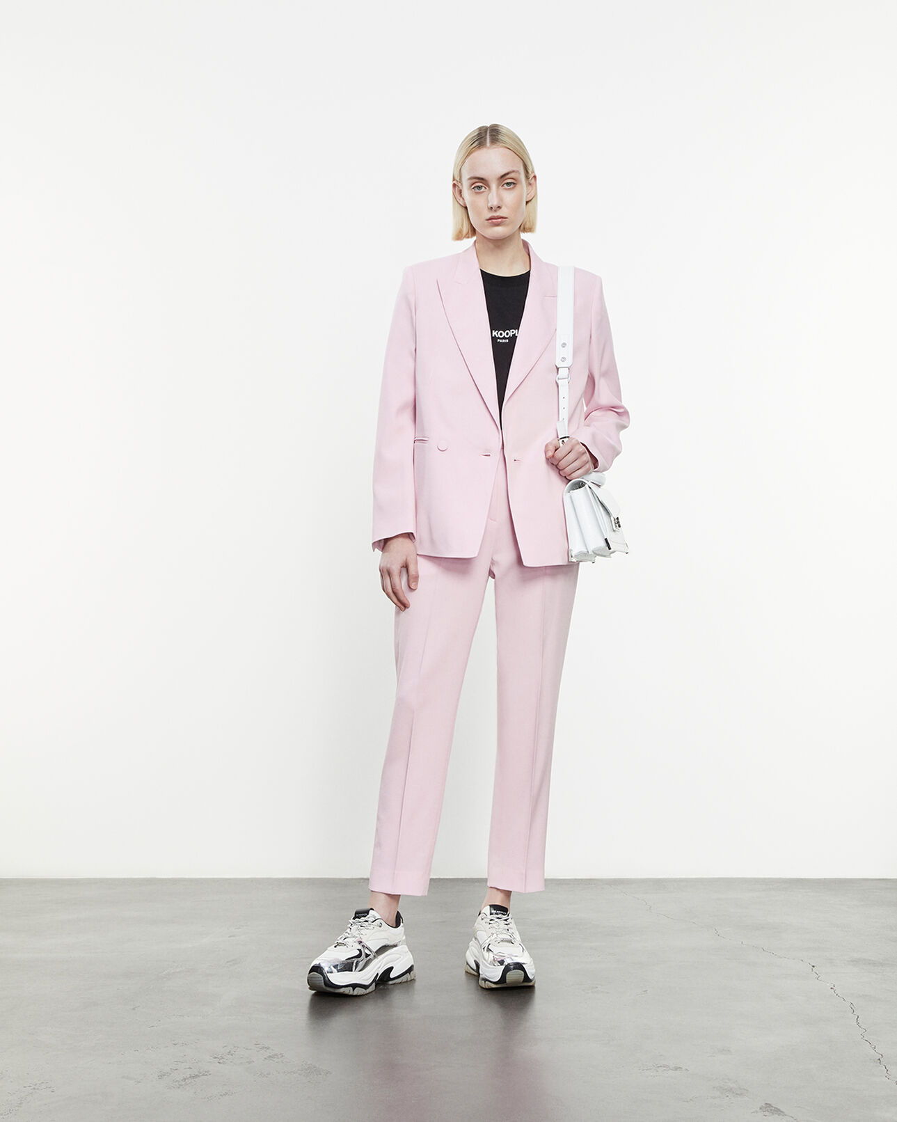 The Kooples WOMEN PINK pink wool formal suit jacket