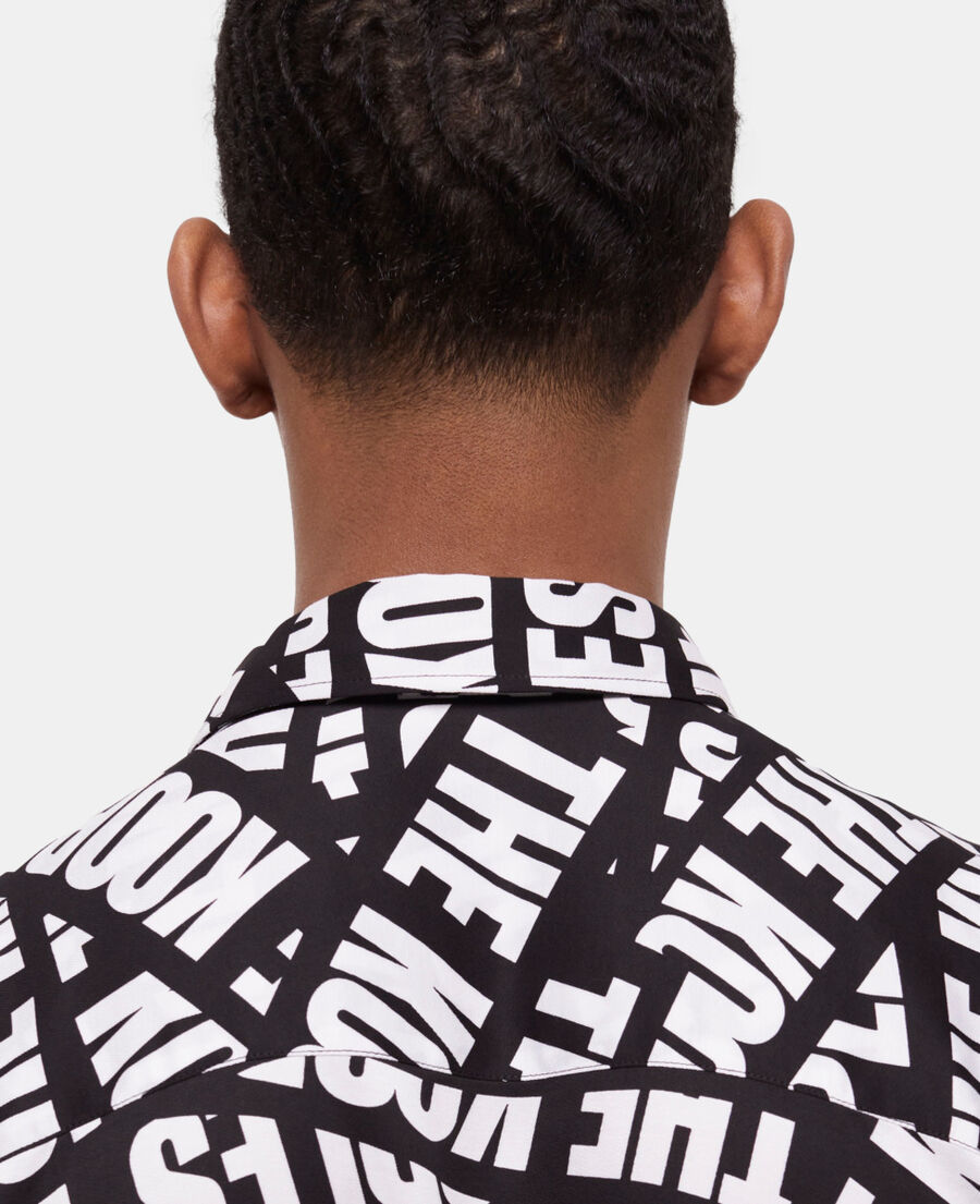 The Kooples HERREN BLACK WHITE lässiges hemd mit logo-tape