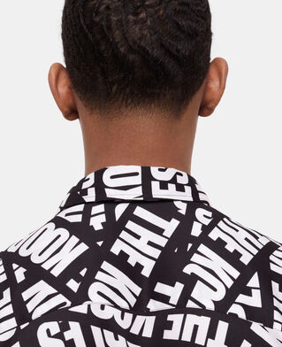 The Kooples HERREN BLACK WHITE lässiges hemd mit logo-tape