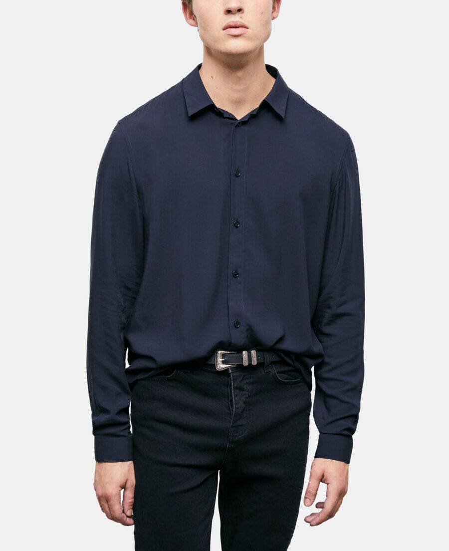navy blue shirt  with classic collar