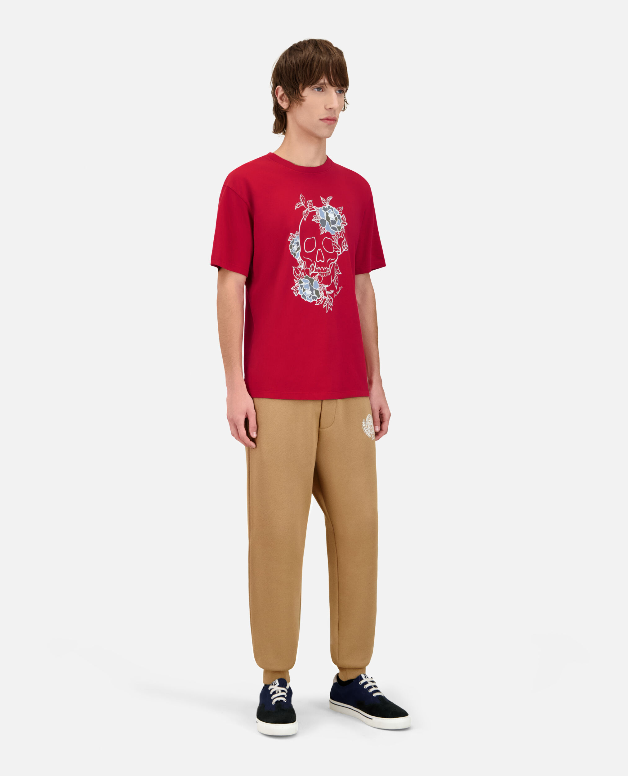 Rotes T-Shirt mit Siebdruck für Herren, CHERRY, hi-res image number null