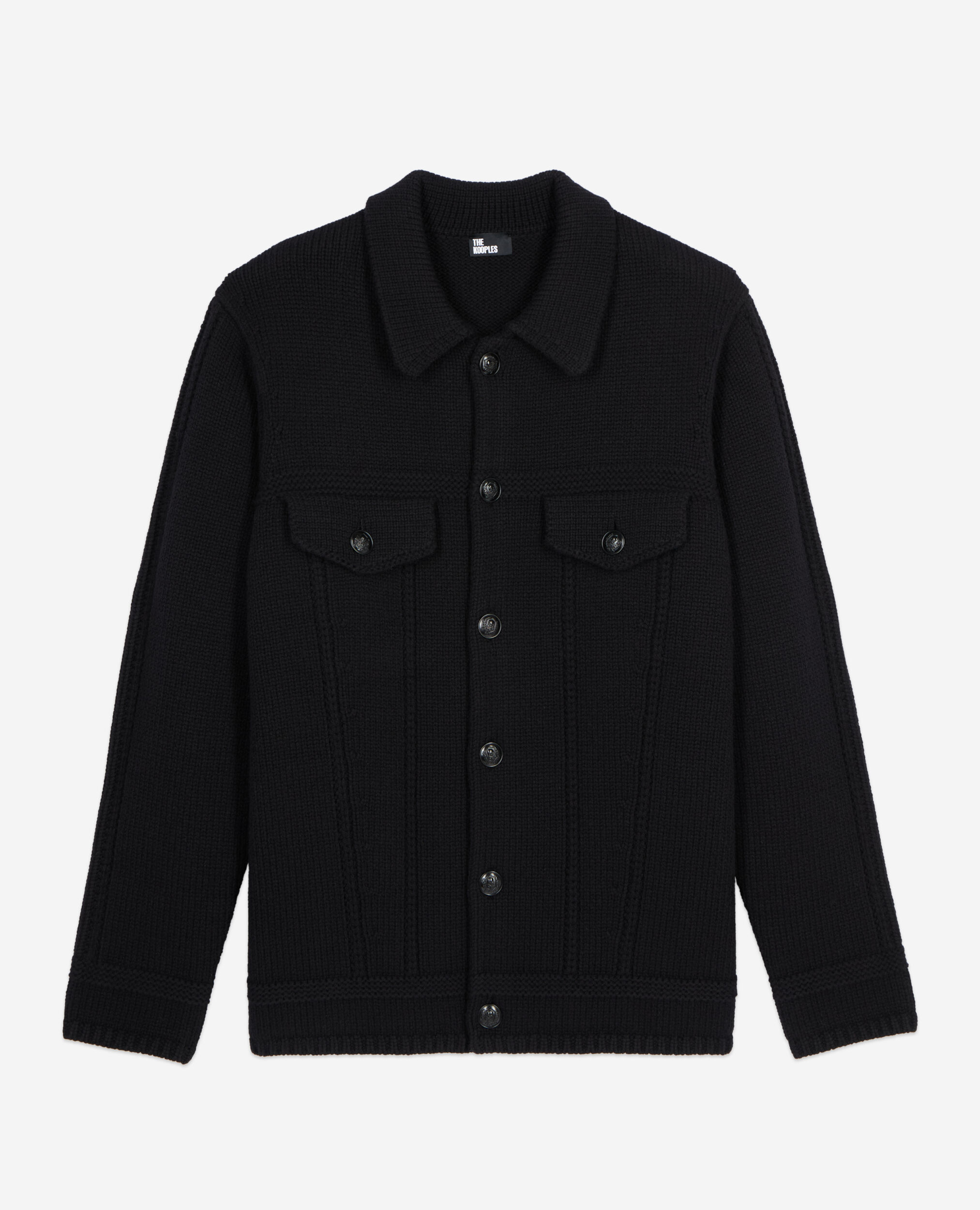 Men's Black wool cardigan | The Kooples US