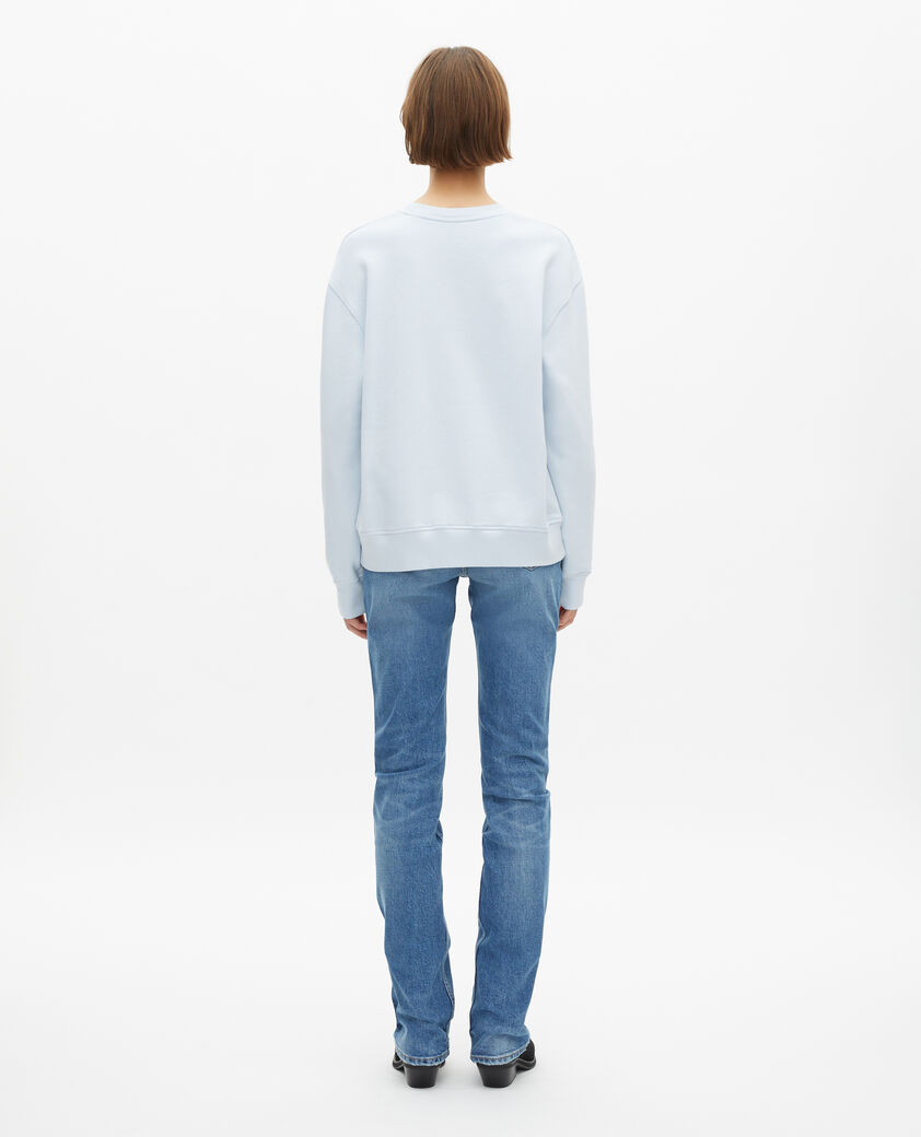 The Kooples DAMEN LIGHT BLUE sweathshirt mit hellblauem siebdruck