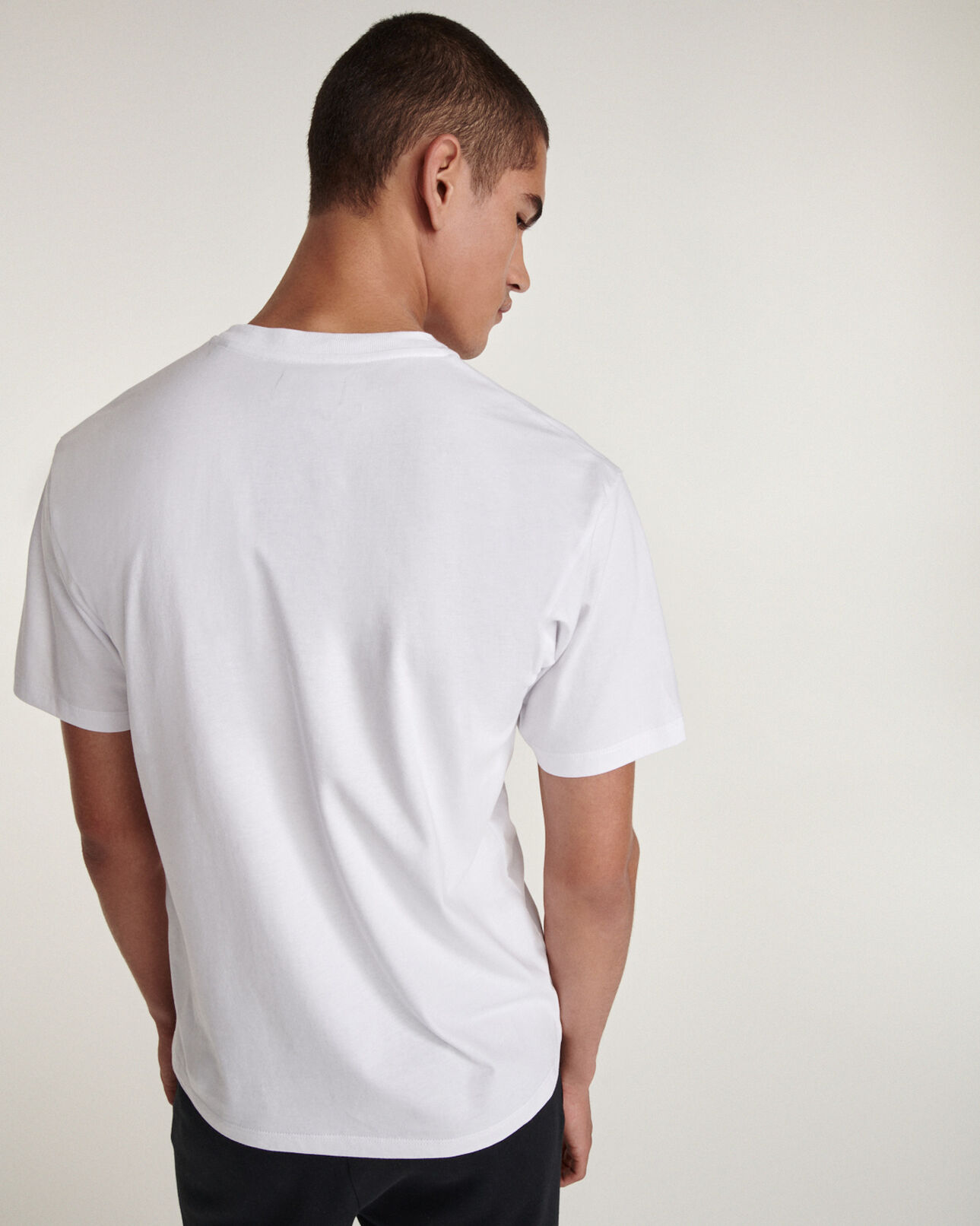 The Kooples HOMME WHITE t-shirt blanc coton à broderie cœur