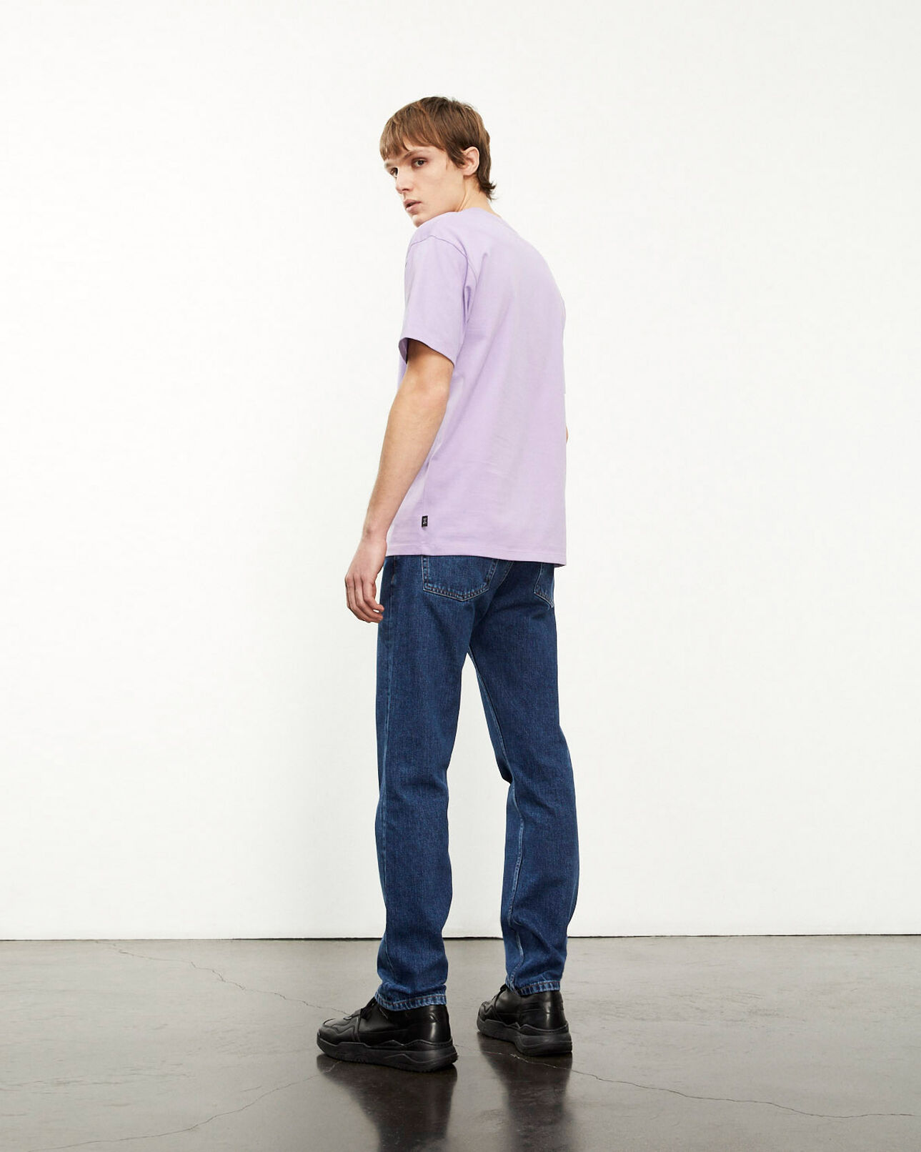 The Kooples MEN PURPLE purple cotton t-shirt with logo trio