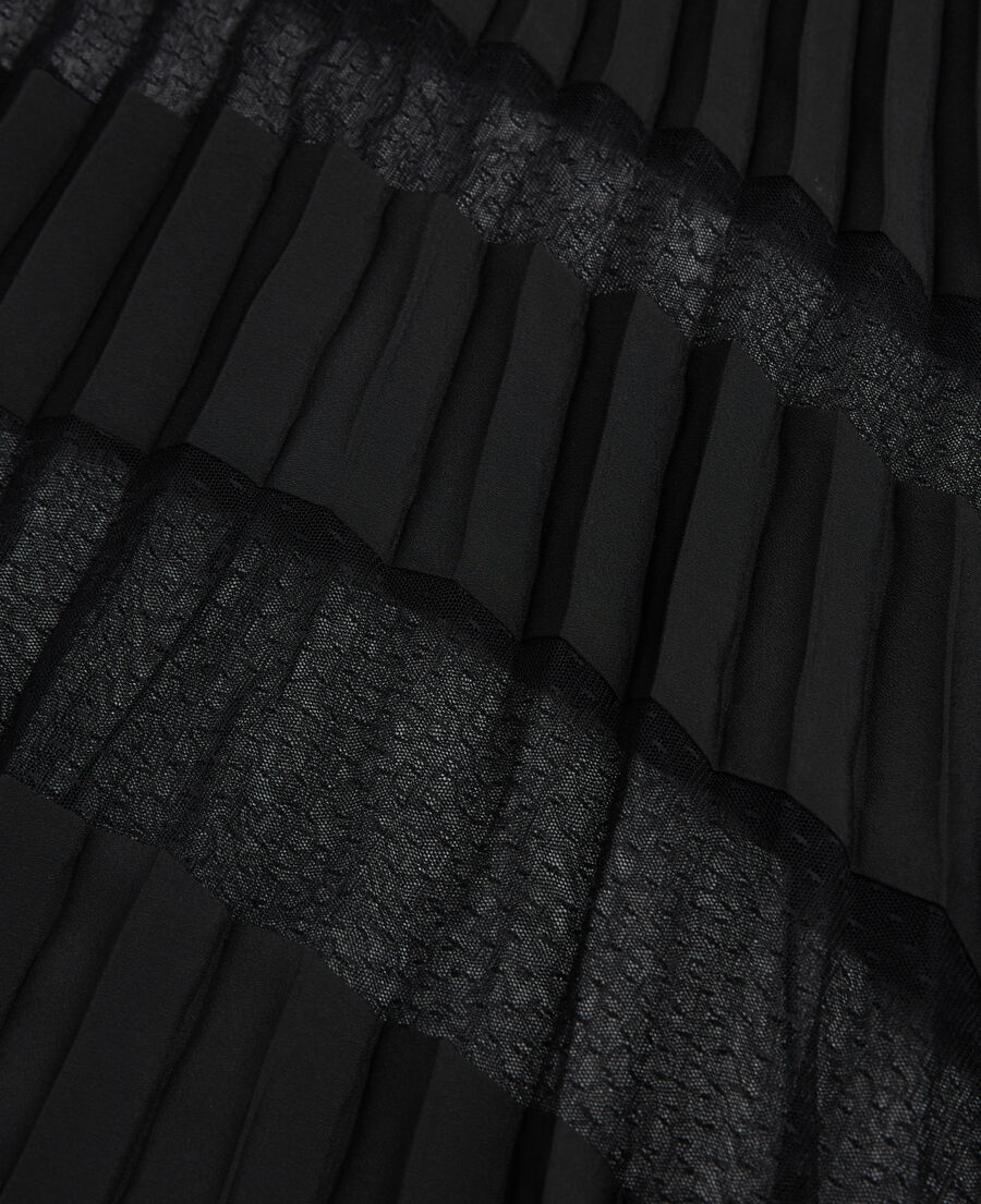 Long black pleated skirt | The Kooples - US