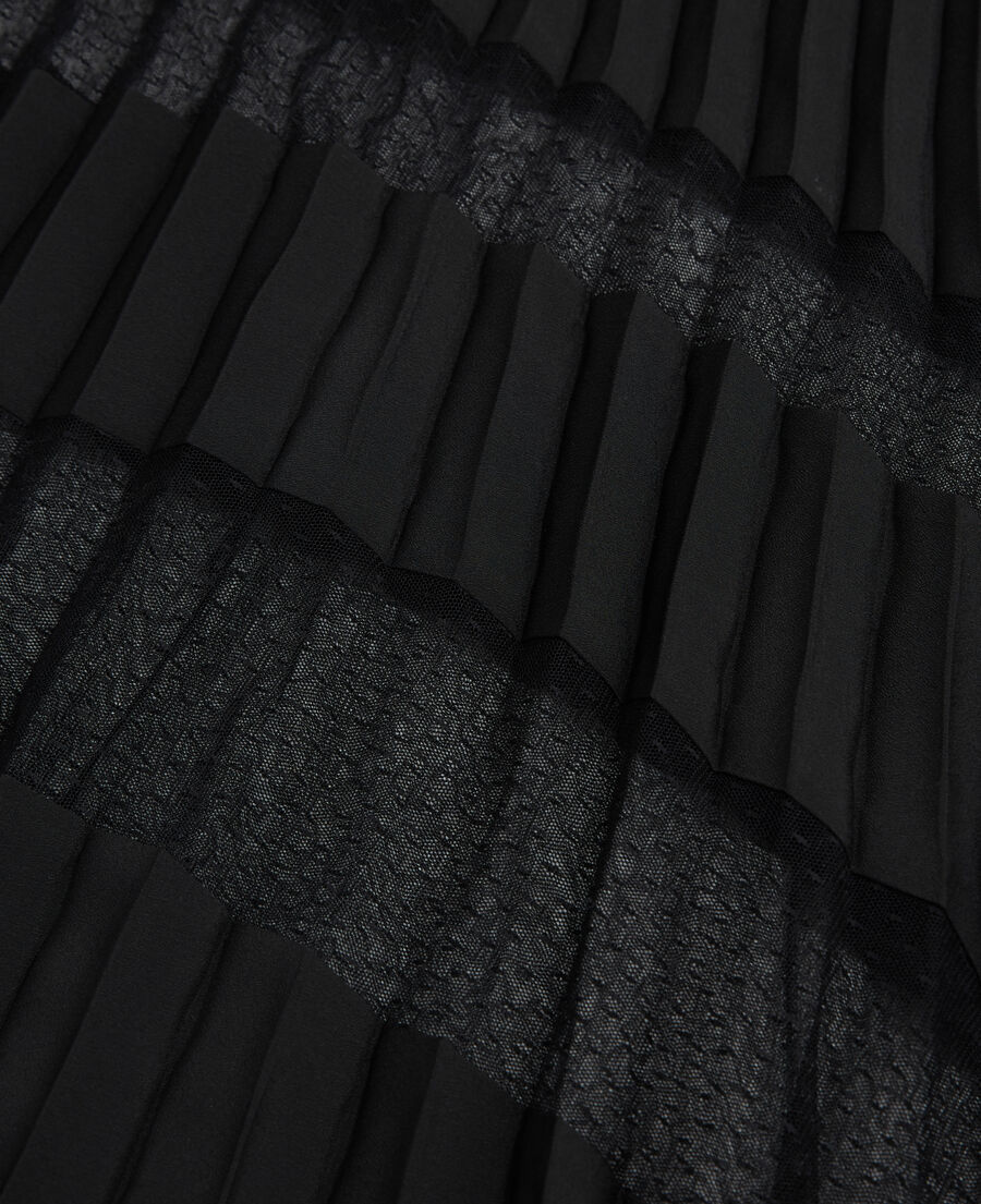 long black pleated skirt