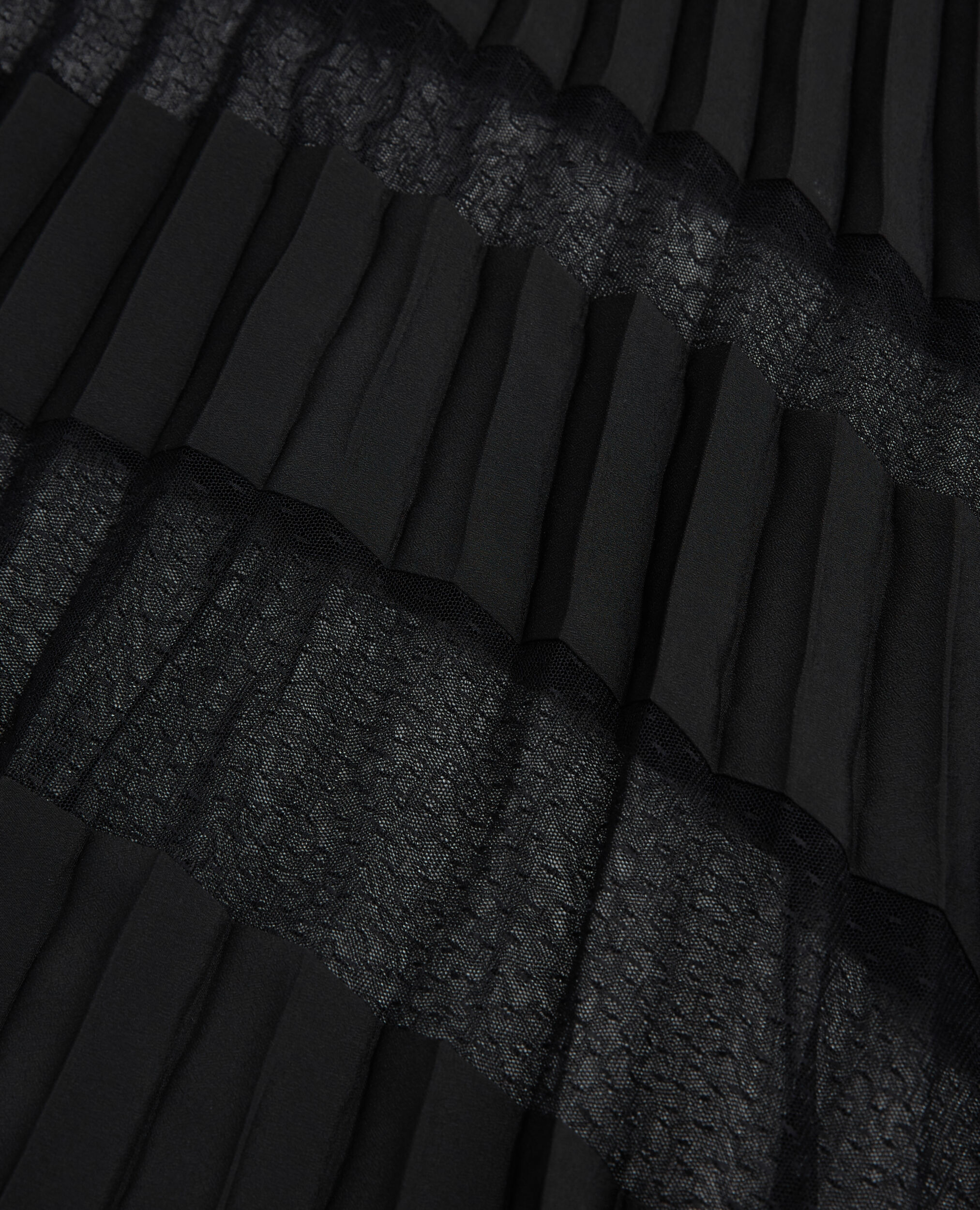 Long black pleated skirt, BLACK, hi-res image number null