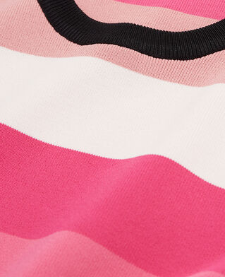The Kooples DAMEN LIGHT PINK/DARK PINK/BLAC kurzer, rosa pullover mit streifen