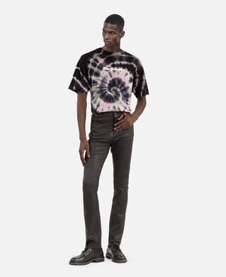 The Kooples MEN BLACK black leather slim-fit pants