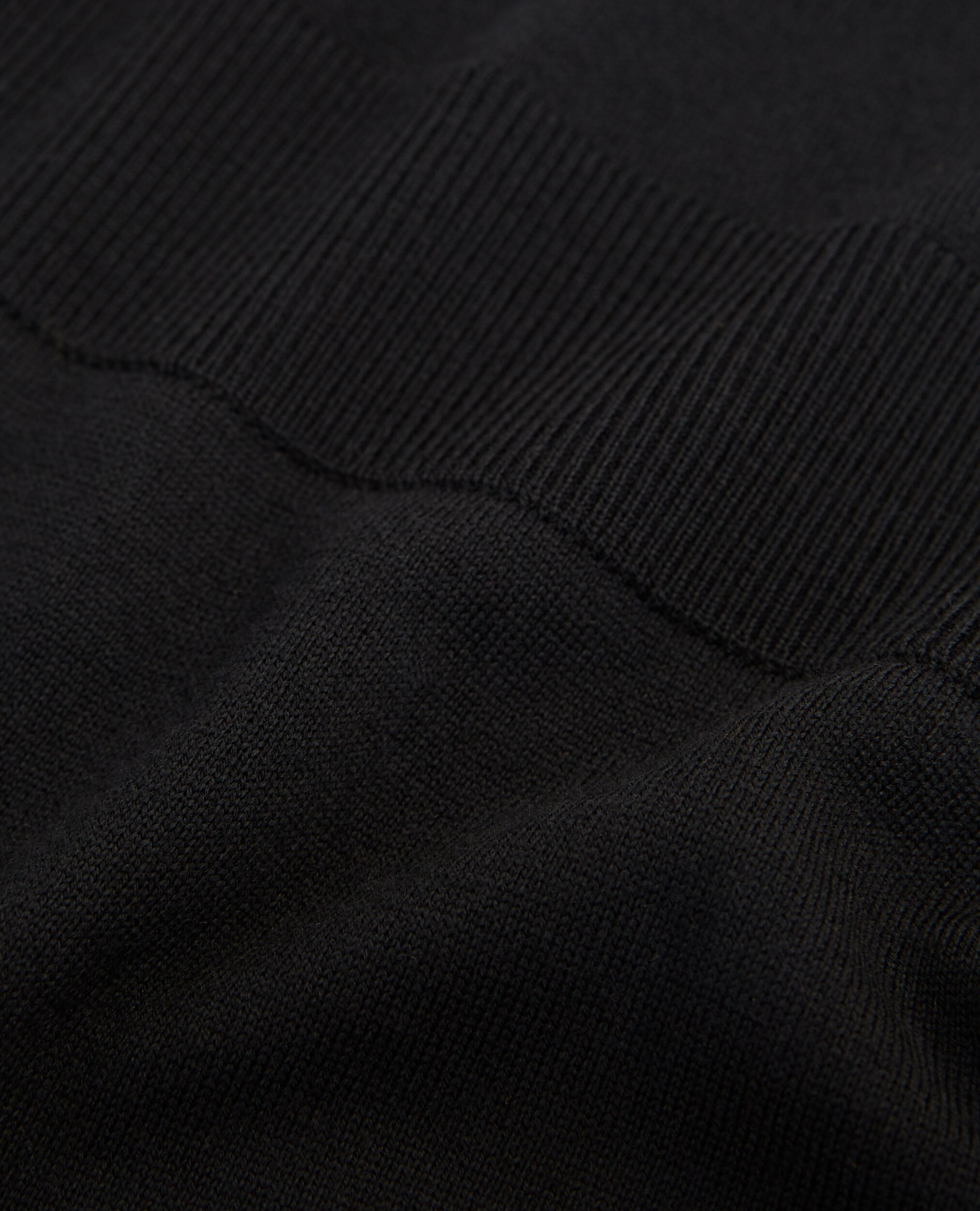 Robe longue noire laine à col montant, BLACK, hi-res image number null