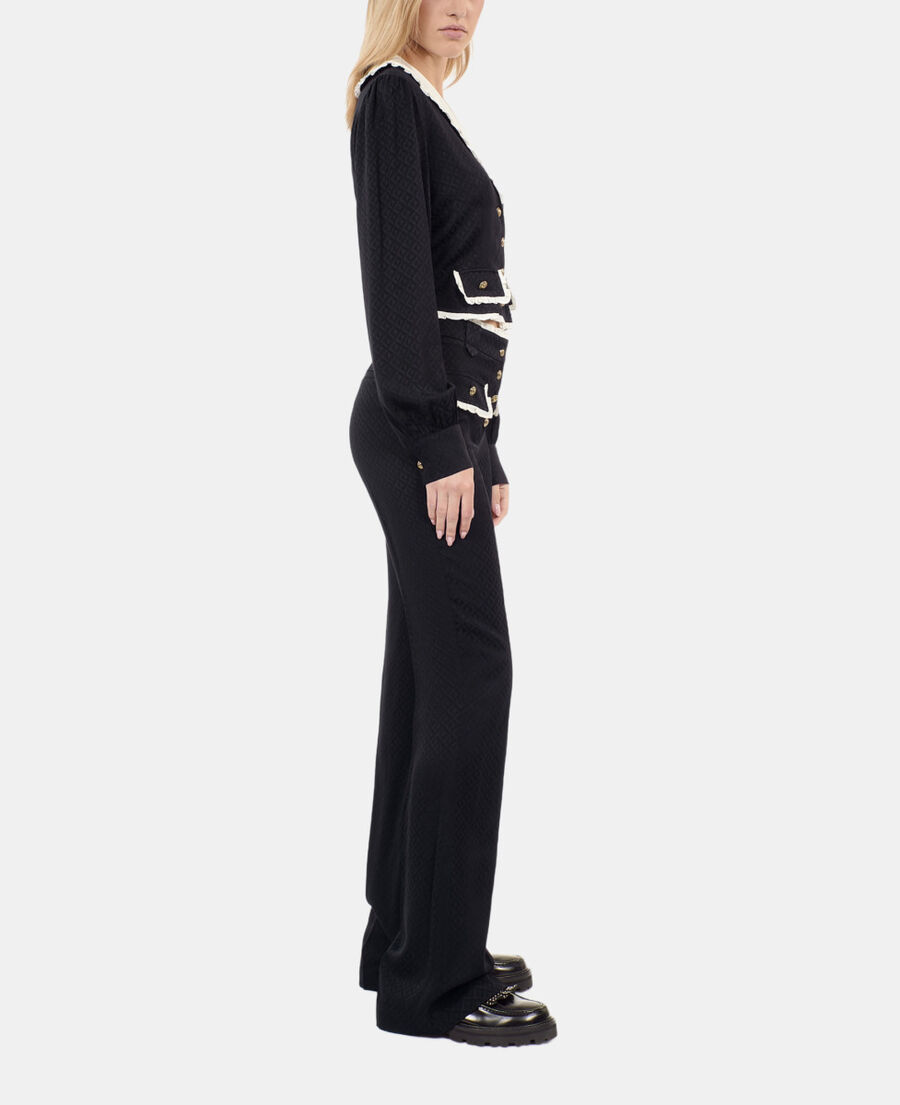 The Kooples F BLACK black ruffled top