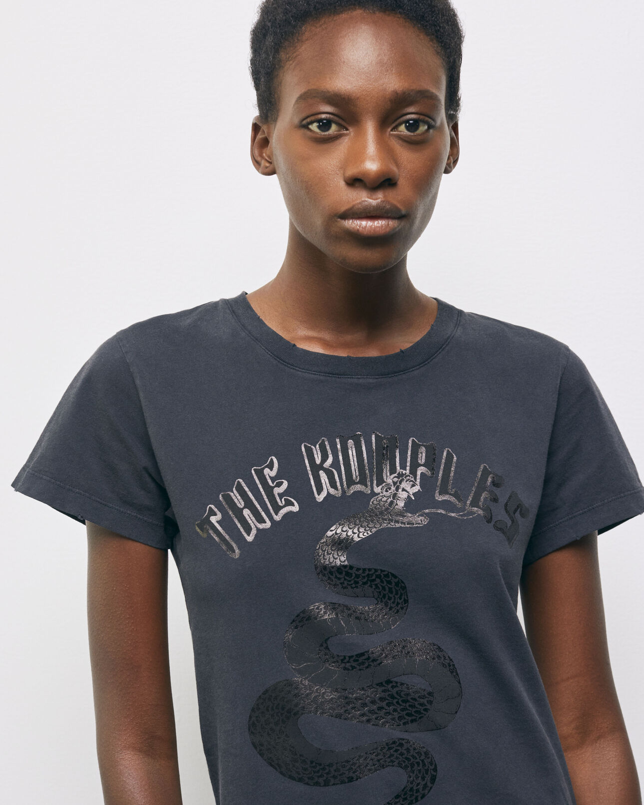 The Kooples FEMME BLACK t-shirt sérigraphié noir