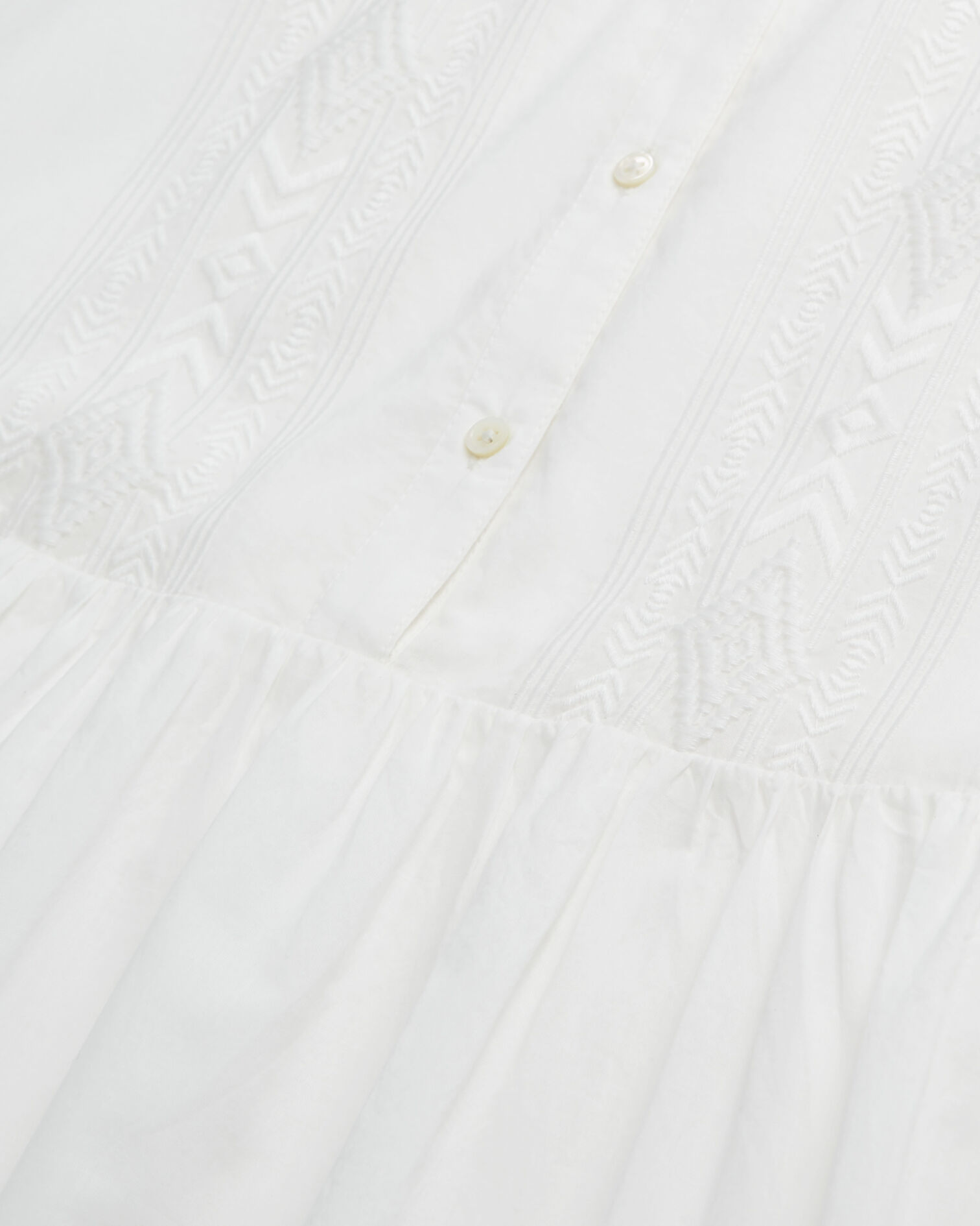 Long embroidered white dress, WHITE, hi-res image number null