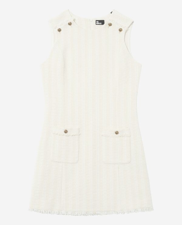 The Kooples FEMME ECRU robe courte en tweed écrue