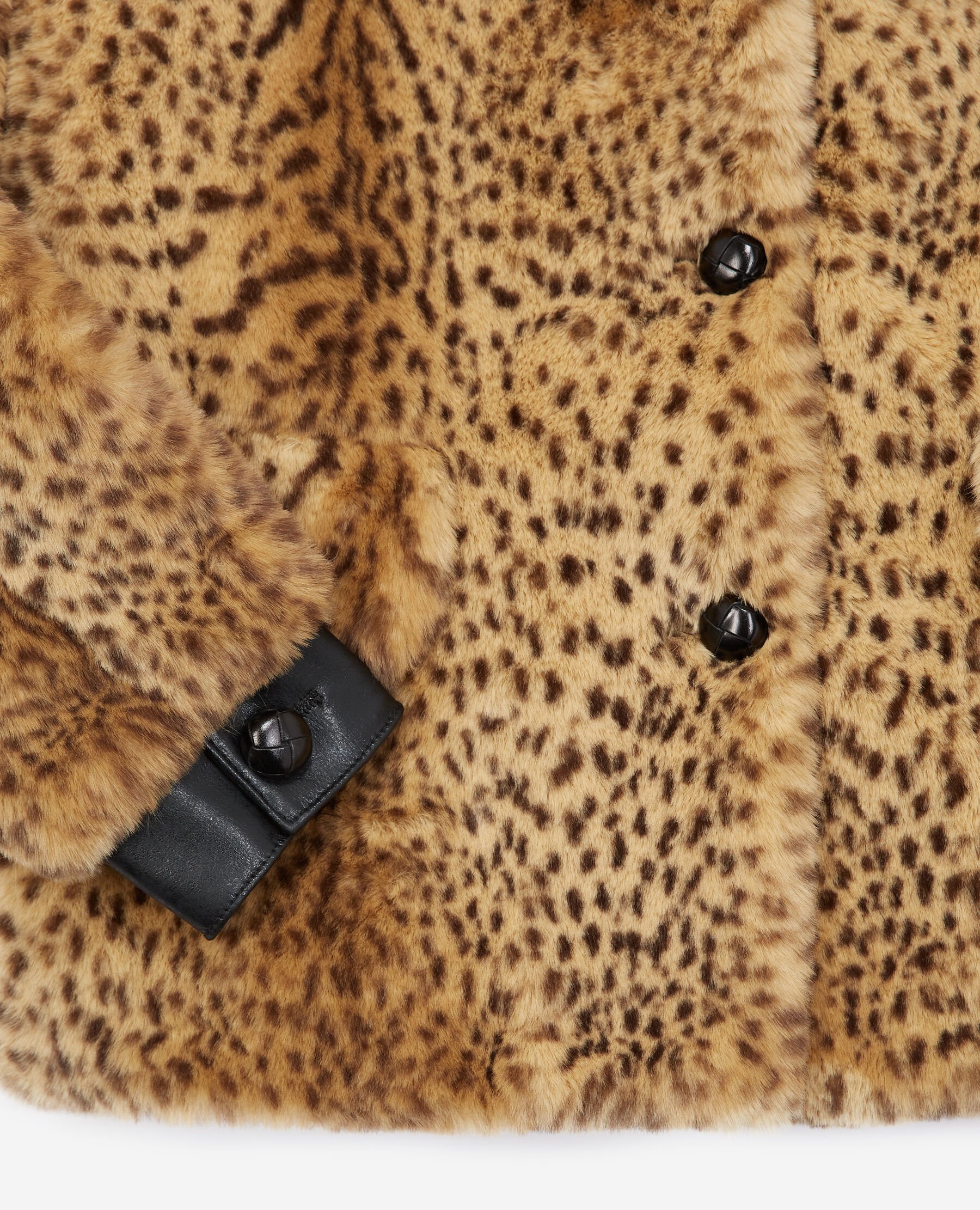 Faux fur coat with leopard print The Kooples