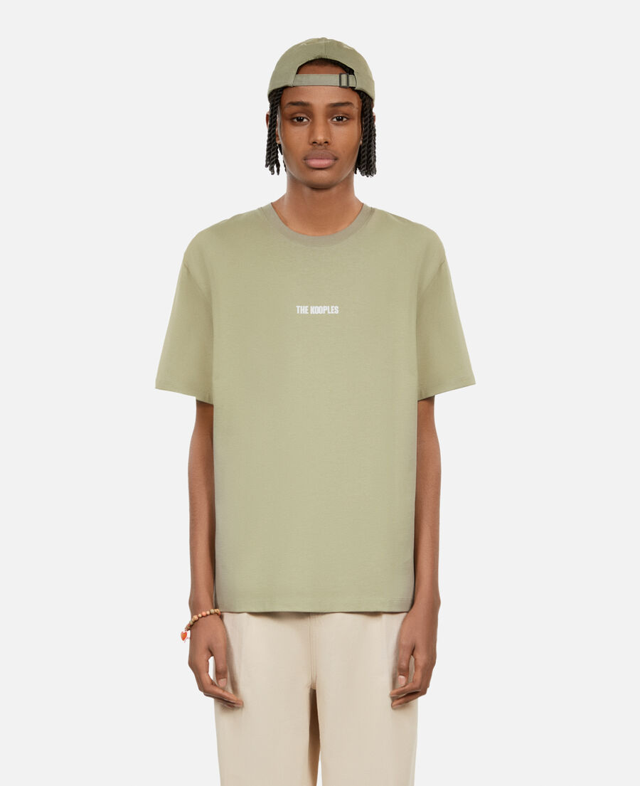 hellgrünes t-shirt mit logo-siebdruck