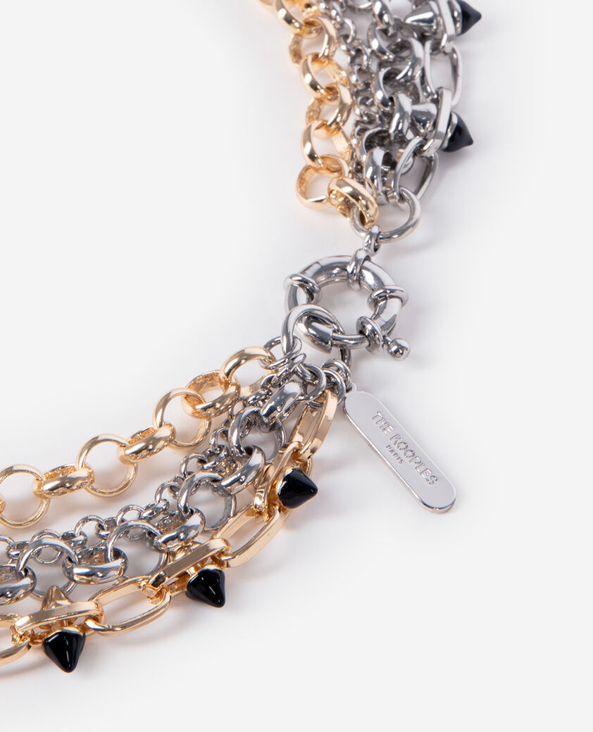 The Kooples FEMME SILVER / GOLD sautoir 4 rangs dor&eacute; et argent&eacute;