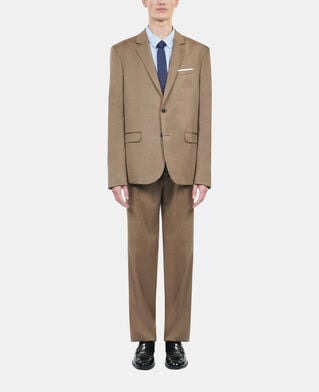 The Kooples HOMME BROWN veste de costume en laine marron clair