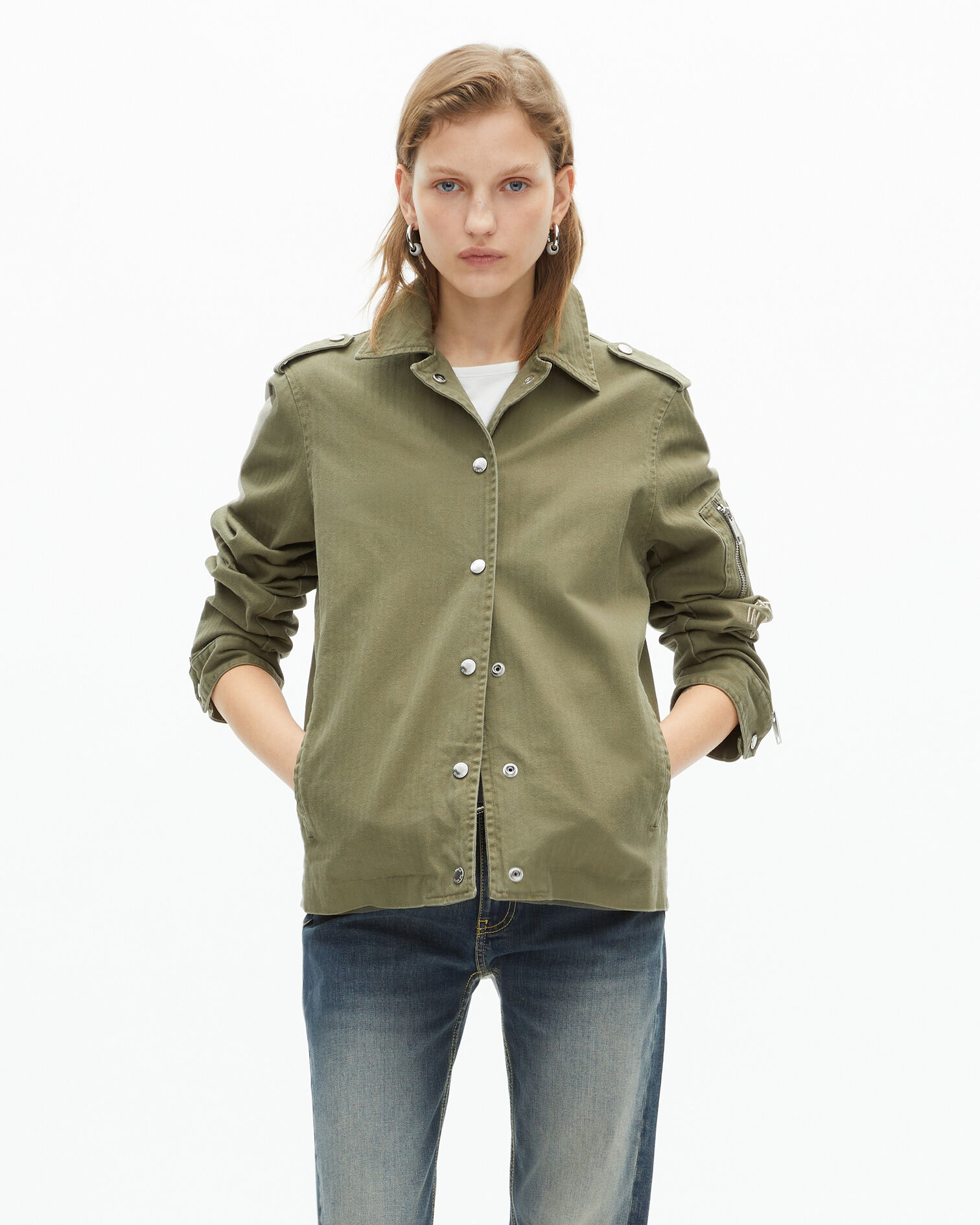 Khaki jacket, KAKI, hi-res image number null