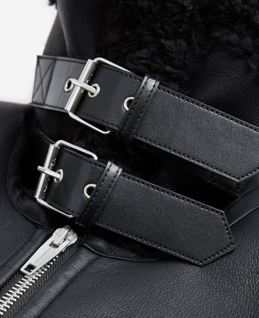 Black faux fur bomber jacket The Kooples