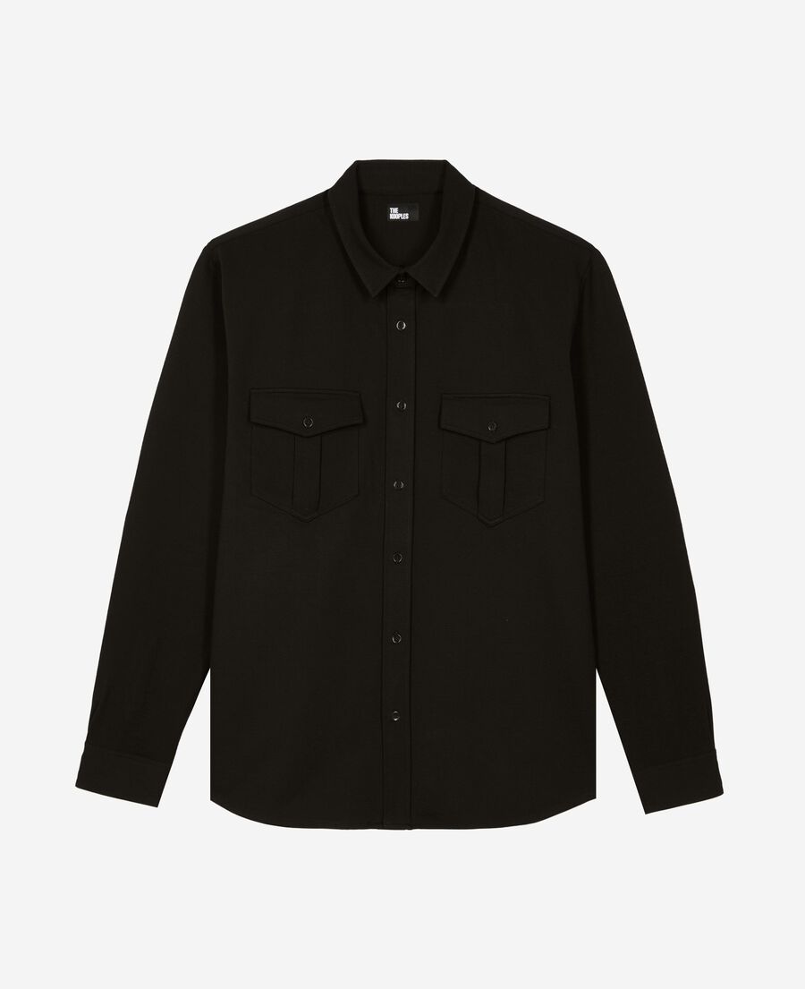 The Kooples H BLACK black milano shirt