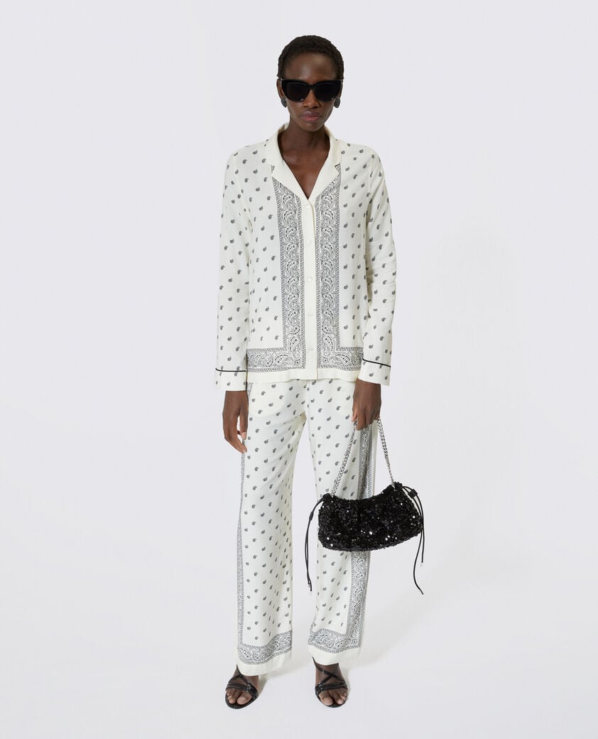 The Kooples WOMEN WHITE / BLACK ecru bandana shirt