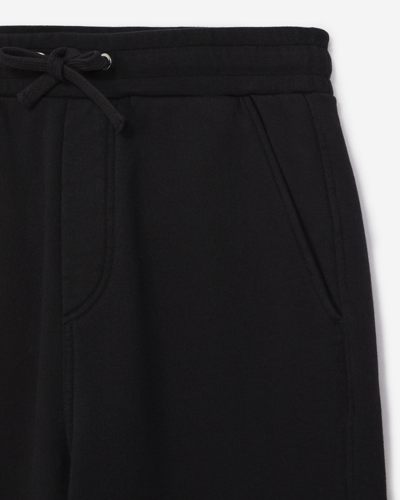 The Kooples HOMME BLACK jogging noir coton à logo contrastant
