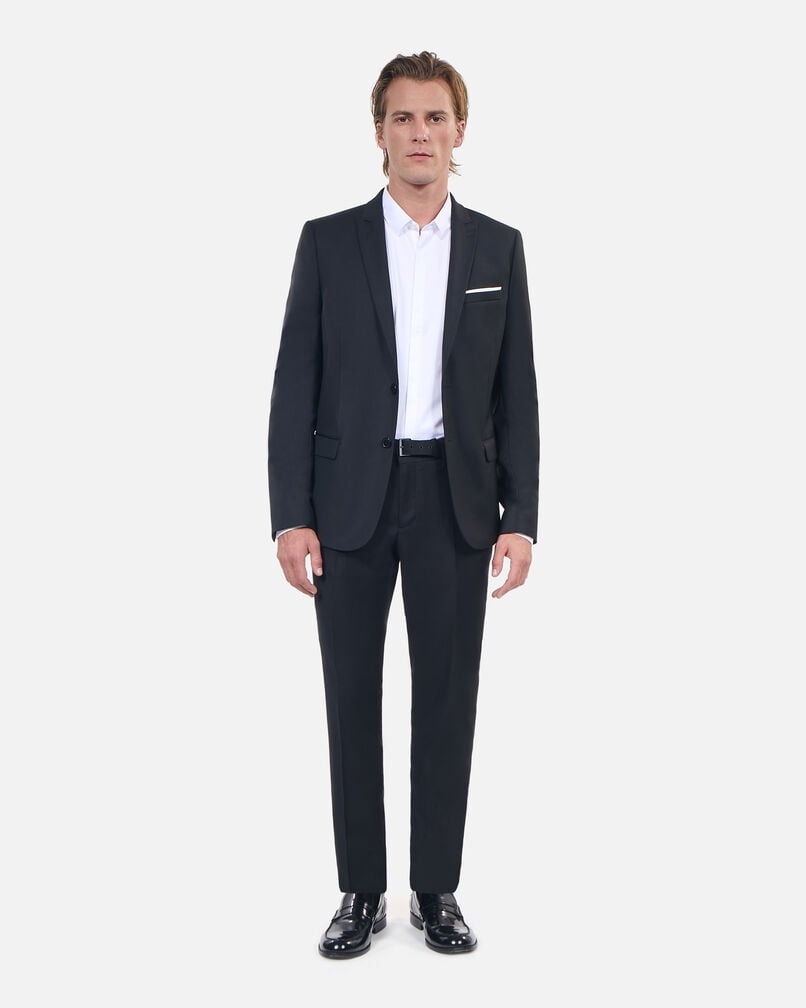 The Kooples MEN BLACK black wool fitted suit trousers