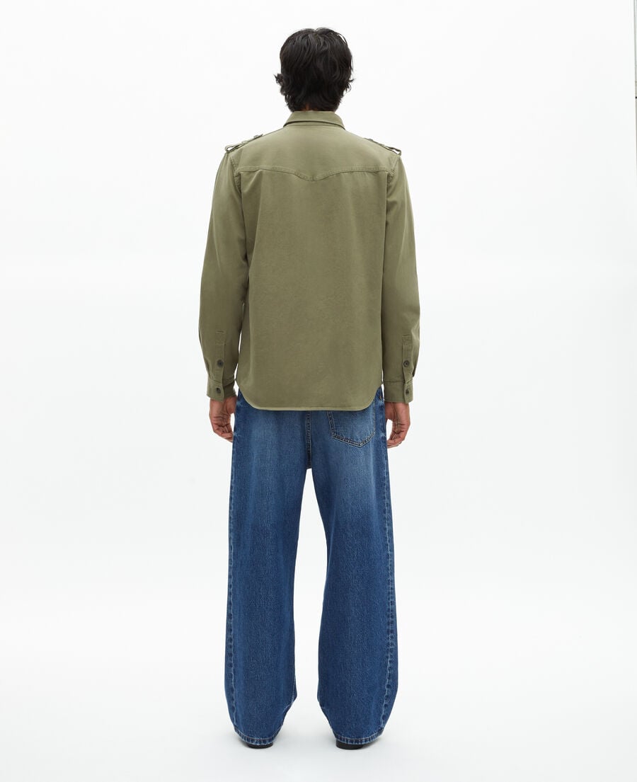 The Kooples MEN OLIVE NIGHT khaki officer style overshirt