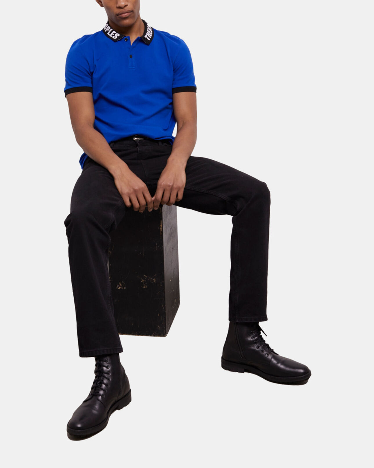 The Kooples HERREN BLUE ELECTRIC blaues poloshirt