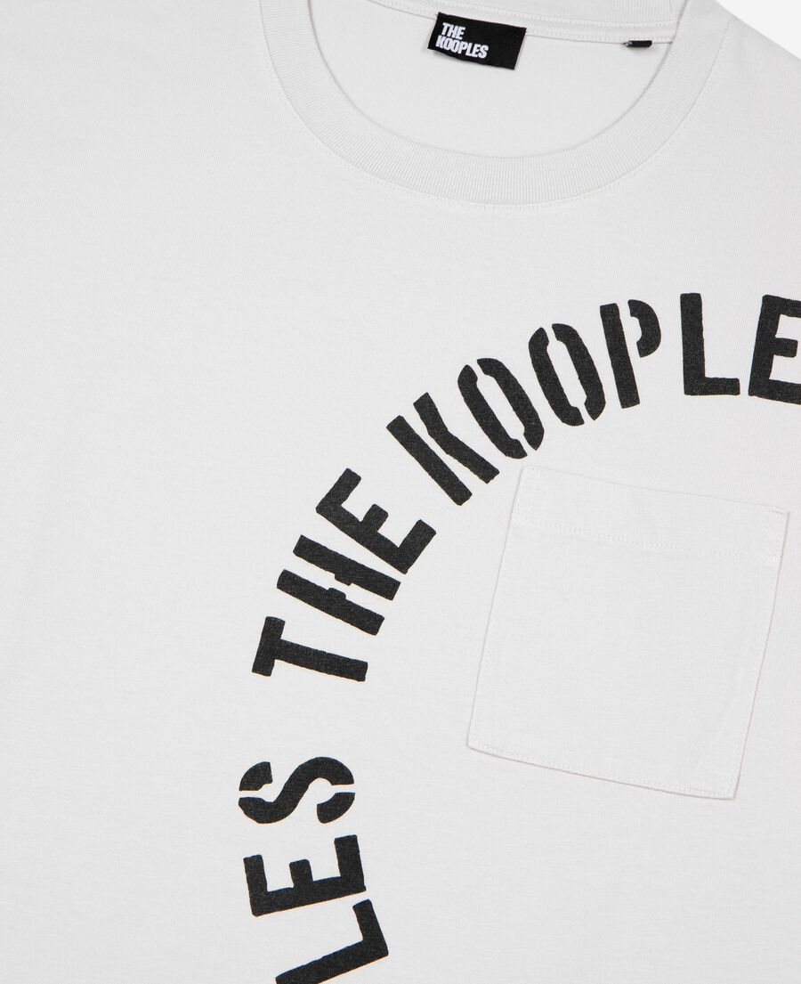 The Kooples HERREN LIGHT GREY t-shirt mit grauem siebdruck