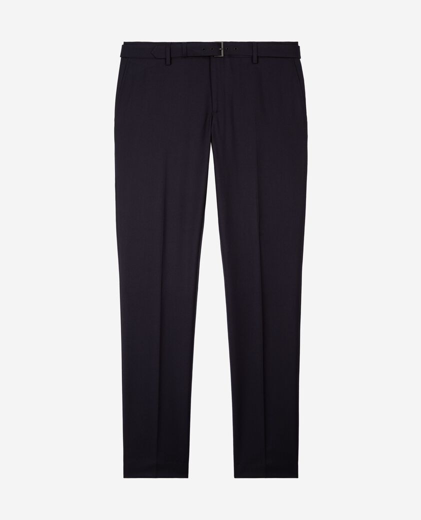 The Kooples HOMME DARK NAVY pantalon de costume en laine à ceinture intégrée bleu coupe ajustée