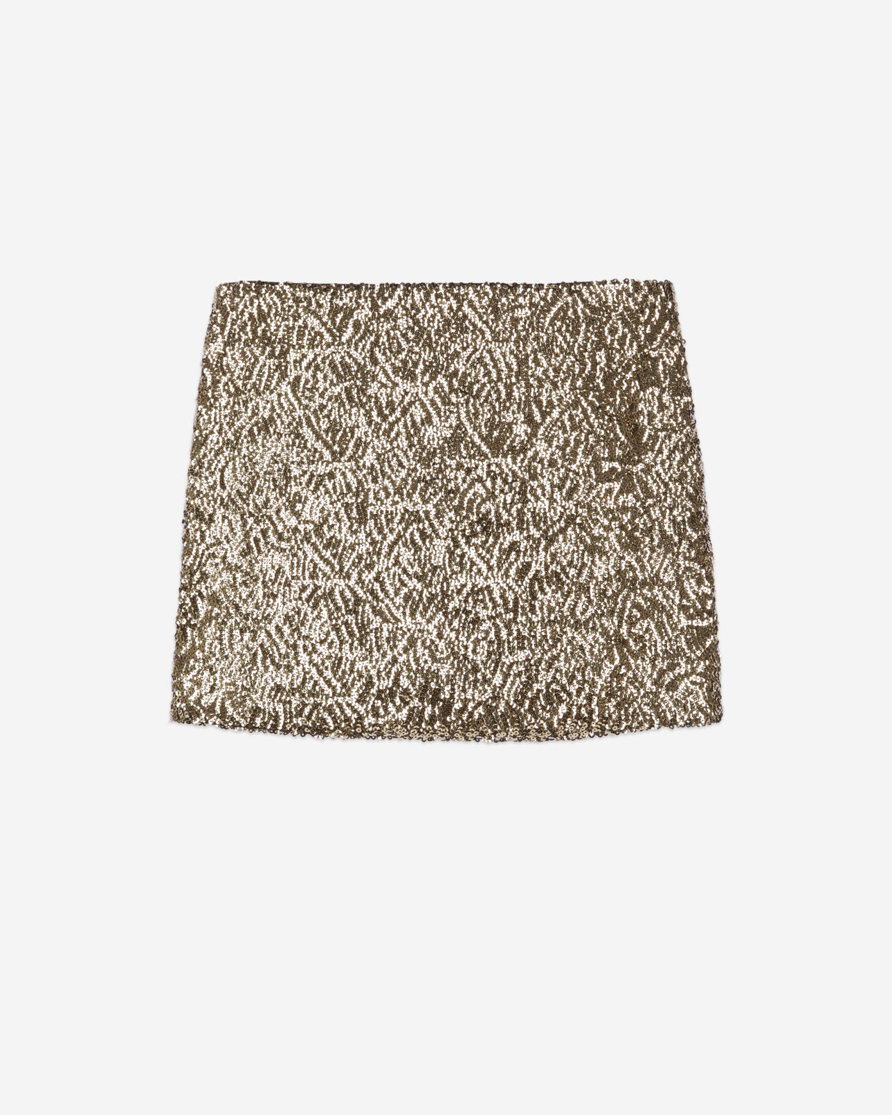 The Kooples WOMEN GOLD short golden sequined skirt