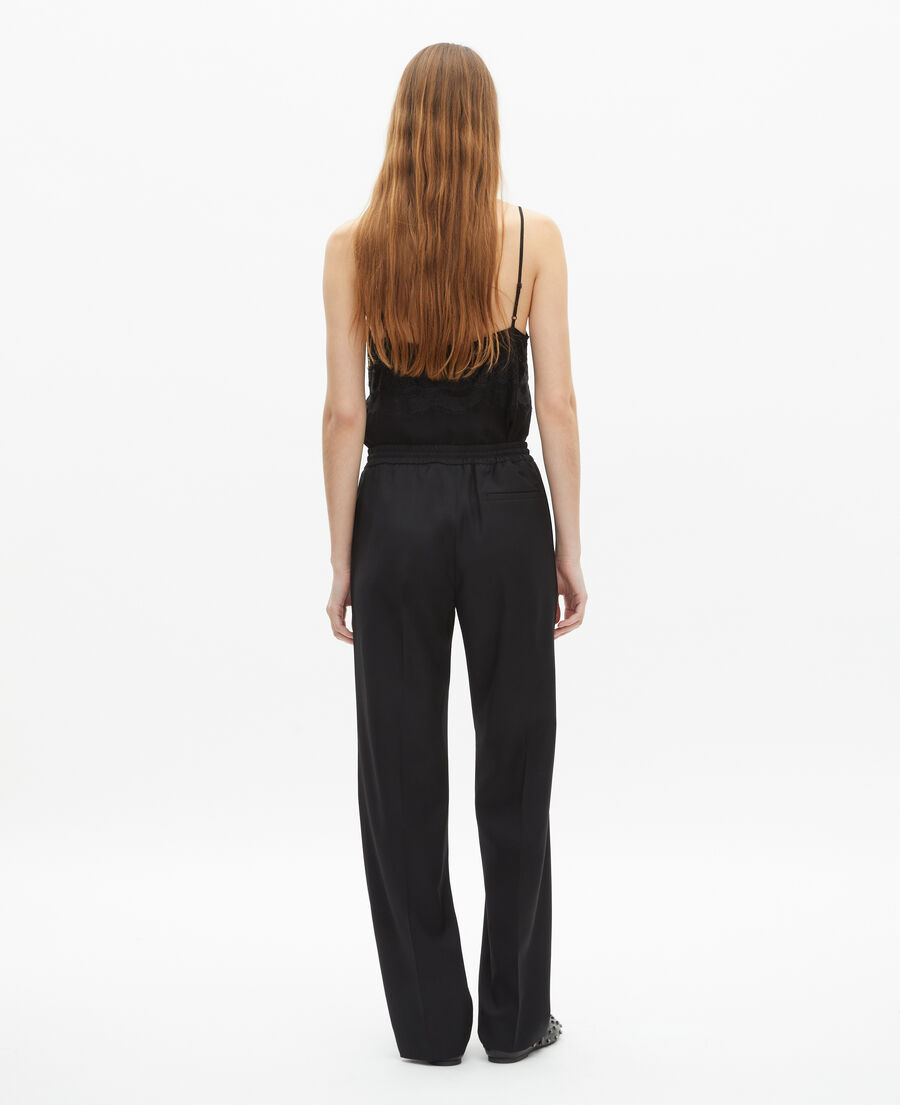 The Kooples FEMME BLACK pantalon droit en laine noir