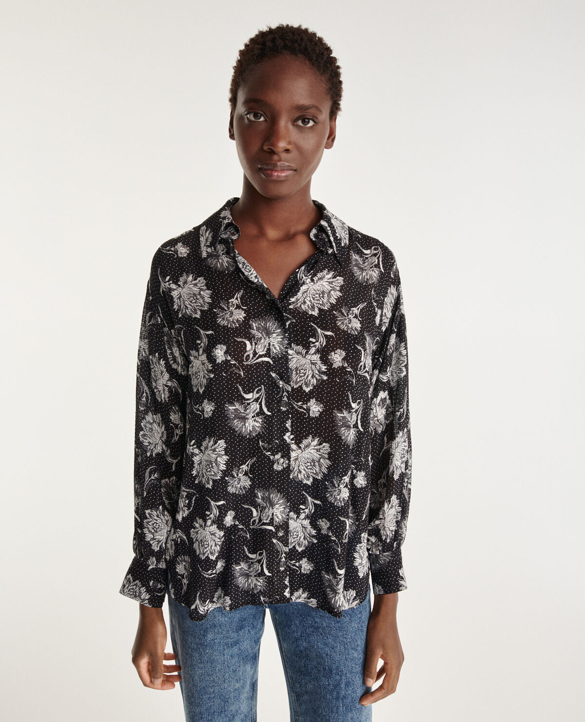 Chemise noire sale oversize