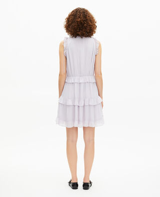 The Kooples WOMEN LIGHT PURPLE short dress with lilac ruffles