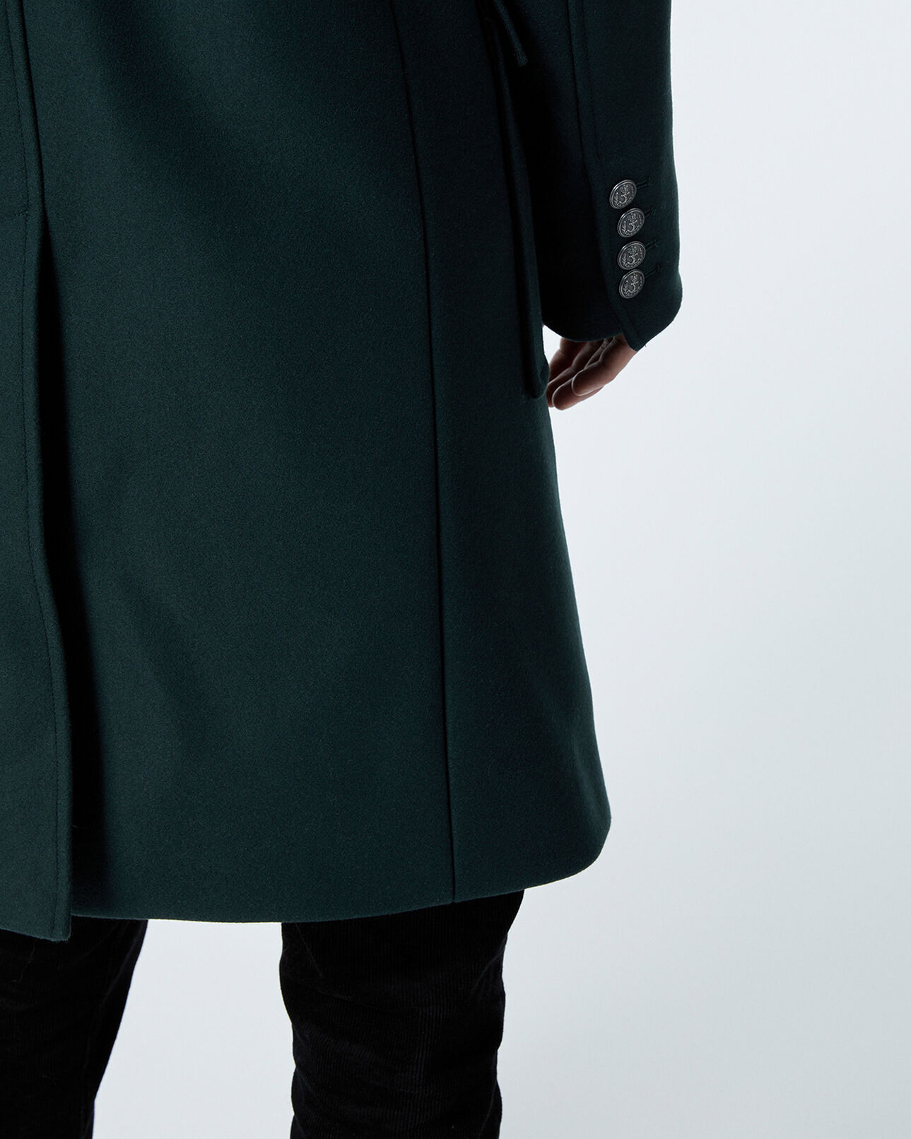The Kooples HOMME DARK GREEN manteau vert bouteille laine croisé